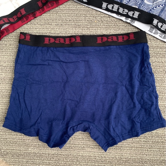 PAPI MENS BRAND NEW NAVY BLUE 95% COTTON / 5% SPANDEX BOXER BRIEF MEDIUM 32"-34" - Picture 7 of 9